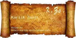 Karlik Zsolt névjegykártya